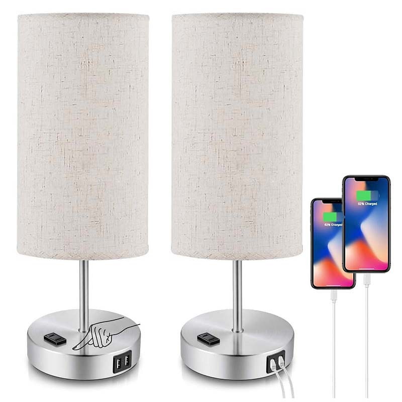 Lâmpadas de cabeceira com porta de carregamento usb sensor de toque para quarto sala de leitura proteção para os olhos moderno contemporâneo estilo nórdico de 2025 por $109.99 –P1