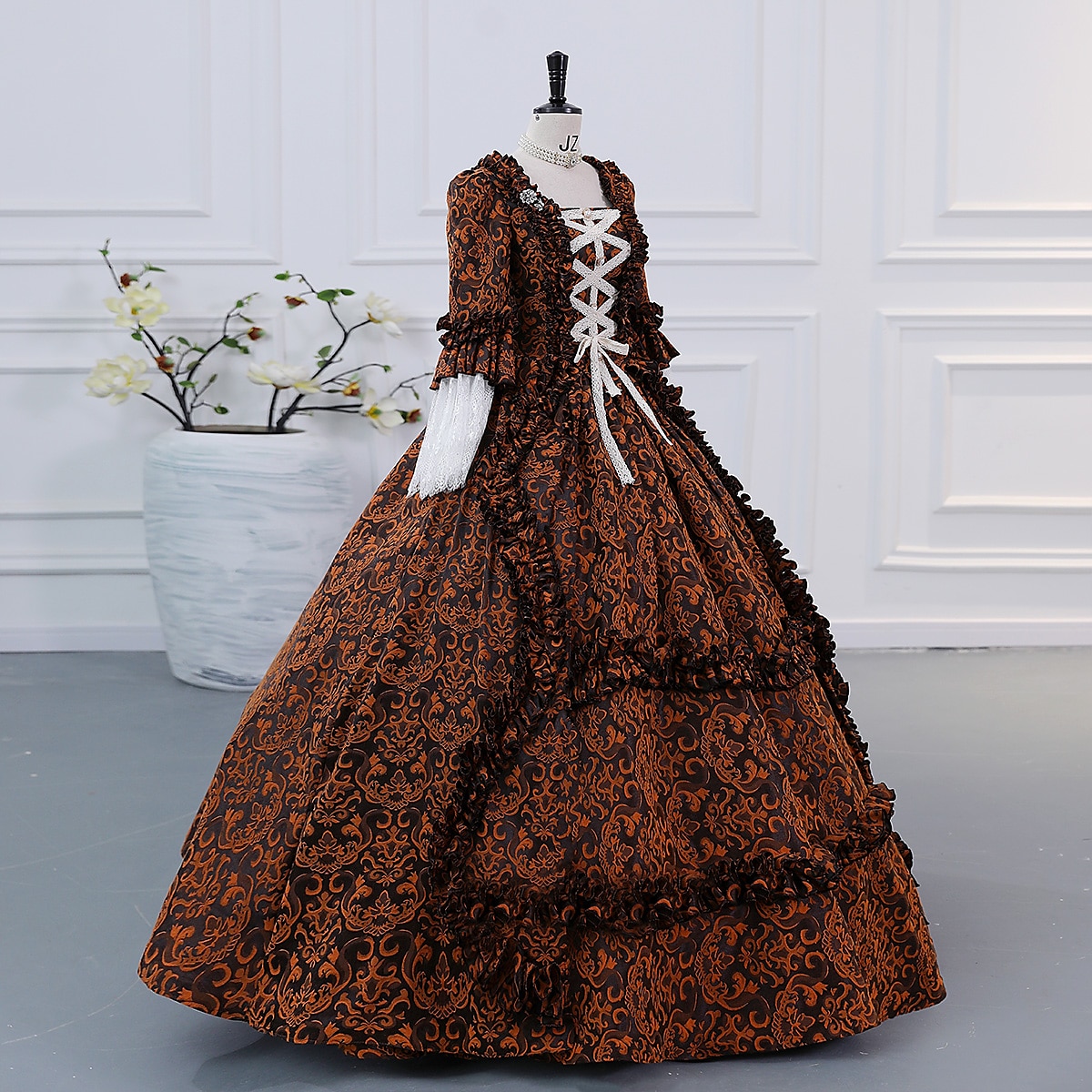 Cinderella Vintage Princess Colonial Period Dress All Costume Victorian Rococo Vintage Cosplay Performance Party Halloween 3/4-Length Sleeve Halloween 2025 - $166.99 –P13