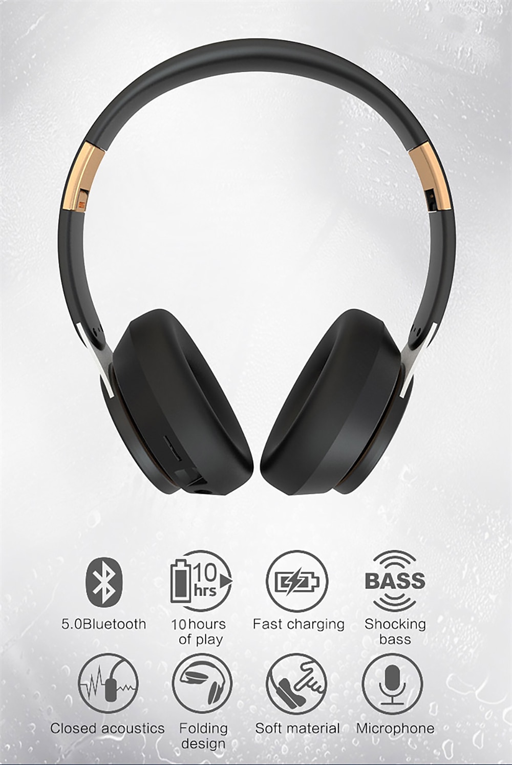 Wireless Headphones Noise Reduction Bluetooth 5.0 Headset Foldable Earphones HiFi 9D Bass Stereo Earphone Sport Headset With Microphone 2025 - $27.99 –P1