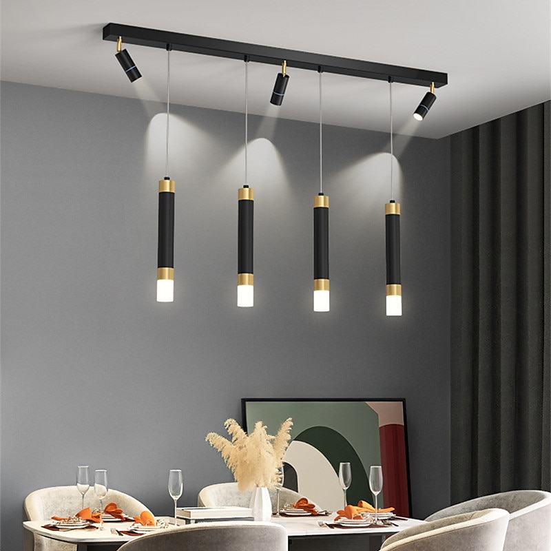 Luminária suspensa Luminárias ajustáveis com holofotes, candelabro de 5 luzes e 7 luzes de acrílico Decoração do quarto Lâmpada do teto Sala de jantar, Sala de estar, Bar, Iluminação pendente da de 2025 por $229.99 –P1