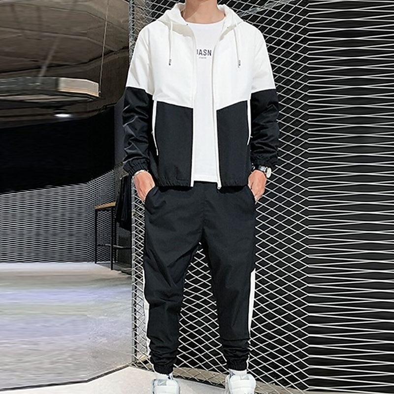 Men's Tracksuit Sweatsuit Jogging Suits Black Blue Green Hooded Color Block Pocket 2 Piece Sports & Outdoor Daily Sports Cool Sportswear Casual Fall Spring Clothing Apparel Hoodies Sweatshirts  Long 2025 - $35.99 –P7