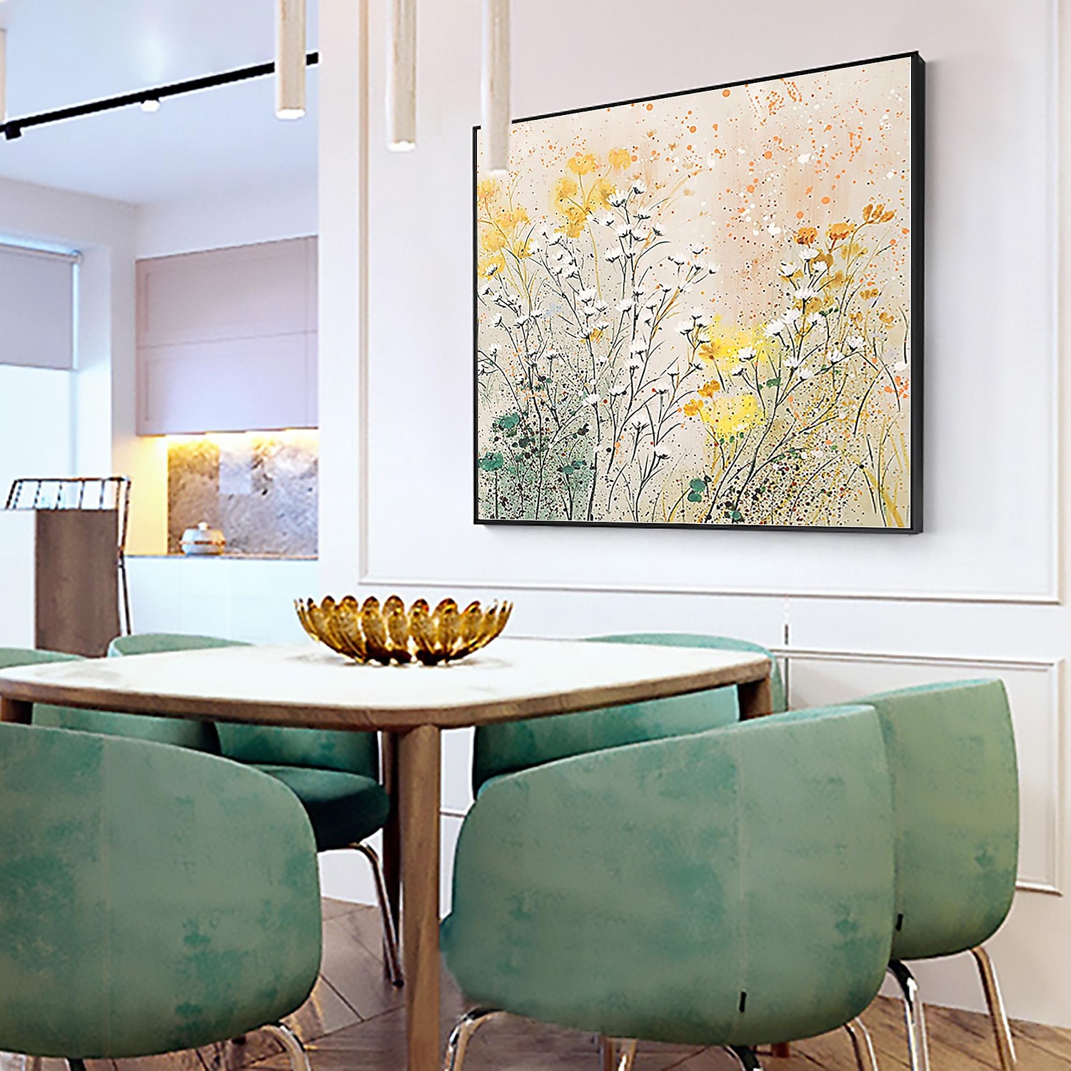 handgjord oljemålning canvas väggkonst dekor original färgglada blommor målning abstrakt växt blommig målning för heminredning med sträckt ram/utan inre ram målning 2025 - $183.99 –P1