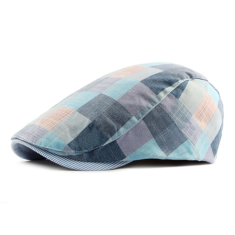 Men's Flat Cap Pink Red Cotton Adjustable Buckle Print Simple 1920s Fashion Casual Street Dailywear Weekend Plaid Portable Comfort Fashion 2026 - E£903.4 –P1