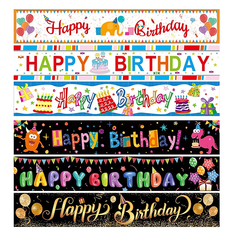Happy Birthday Banner, Birthday Banner Decorations, Birthday Outdoor & Indoor Hanging Decor, Holidays Party Decor Supplies 300*50cm (10ft*18.9 Inch) 2025 - $16.49 –P3