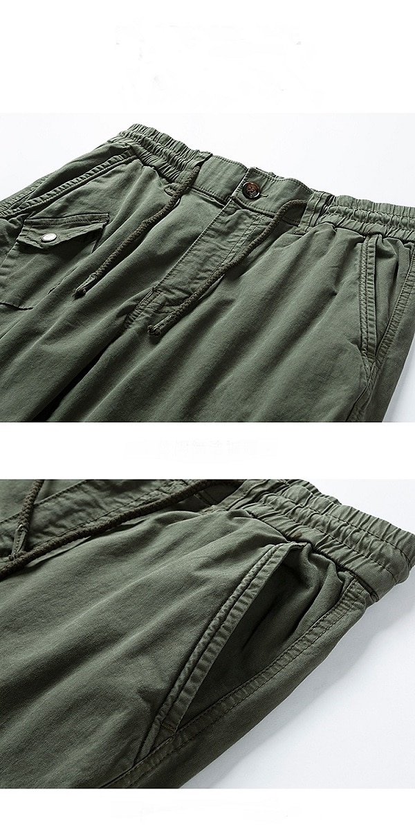 Herr Militärbyxor Cargo byxor Långbyxor Arbetsbyxor Snörning Elastisk midja Flera fickor Slät Komfort Andningsfunktion Ledigt Dagligen Streetwear 100 % bomull Sport Mode Svart Grön Microelastisk 2025 - $37.99 –P14