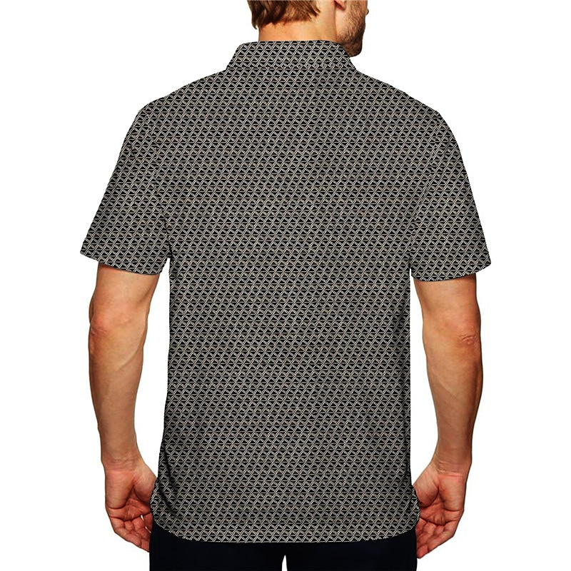 Herren Geometrisch Poloshirts Golfshirt Kurzarm Polo-Shirts Hemden mit Kragen Business-Casual Arbeitskleidung Formelle Kleidung Festivalkleidung Knöpfe 3D-Druck Gelb Grau 2026 - $23.99 –P1
