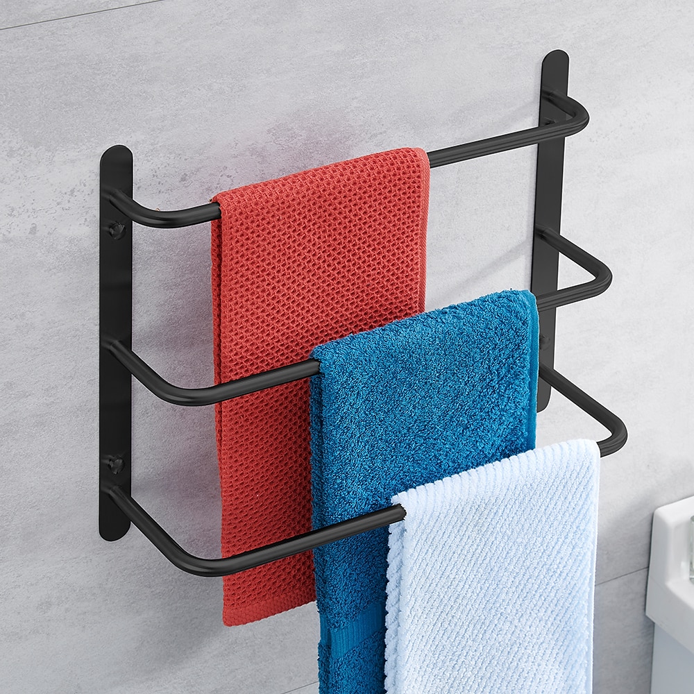 Bathroom Towel Bar Multilayer Bathroom Shelf Contemporary Polished Stainless Steel Bathroom 3-tier Towel Bar Wall Mounted 45/60 cm 2025 - $60.99 –P5