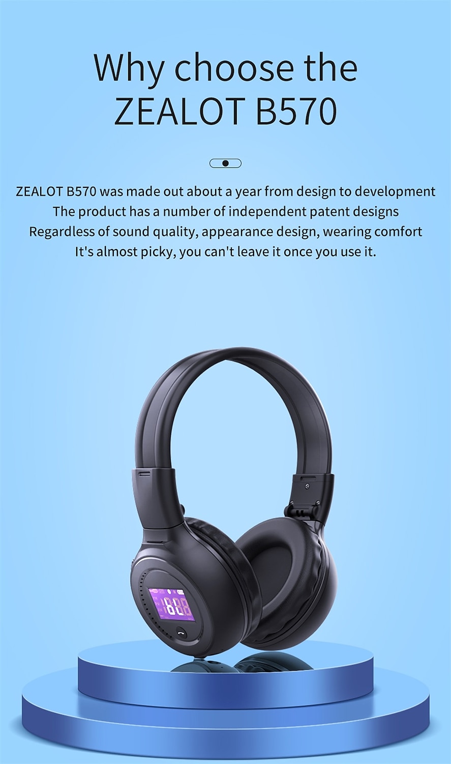 2025年 Zealot B570 ワイヤレスヘッドフォン FMラジオ オーバーイヤー Bluetoothステレオイヤフォンヘッドセット コンピュータ用電話TFカードAUXサポート  コレクション – $29.99 –P2