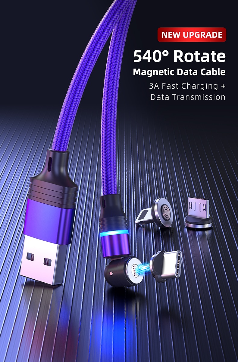 Multi Charging Cable 0.5m(1.5Ft) 3.3ft 6.6ft USB A to Lightning / micro / USB C 2.4 A Charging Cable Fast Charging Nylon Braided 3 in 1 Magnetic For Samsung Xiaomi Huawei Phone Accessory 2025 - $12.99 –P1