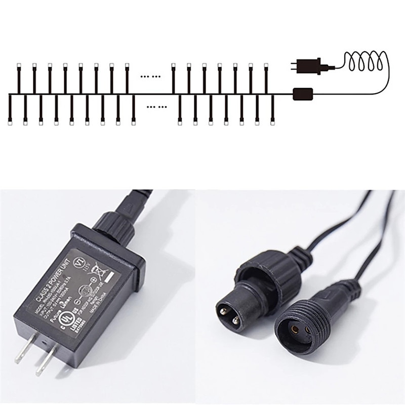 meteorregn regnljus utomhus jul hängande smällare snöre lätt snö fallande regndroppe istappar feljus för julgran trädgårdsdekor AC110v -220v eu us plug upgrade 2025 - $34.99 –P13