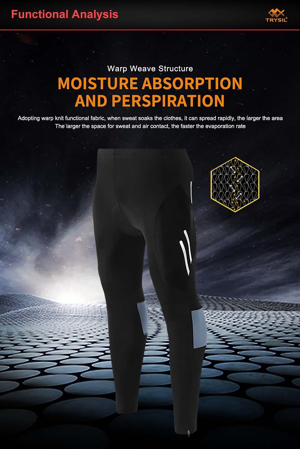 TRYSIL Men's Cycling Tights Bike Pants / Trousers Padded Shorts / Chamois Mountain Bike MTB Road Bike Cycling Sports Moisture Permeability Stretch Lightweight Back Pocket Navy Black Spandex Clothing 2026 - $34.99 –P3