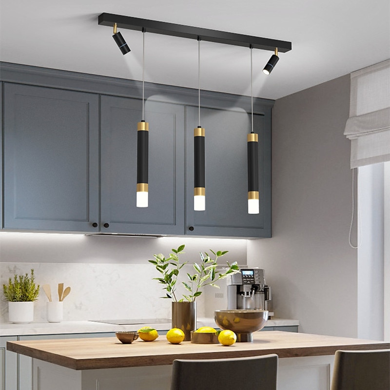 Luminária suspensa Luminárias ajustáveis com holofotes, candelabro de 5 luzes e 7 luzes de acrílico Decoração do quarto Lâmpada do teto Sala de jantar, Sala de estar, Bar, Iluminação pendente da de 2025 por $229.99 –P4