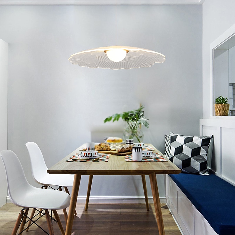 luz colgante led hoja de loto acabado plástico 62 cm 3 colores cable ajustable mini isla luces moderno estilo contemporáneo cocina comedor hogar bar luz 110-120v 220-240v bombilla incluida 2026 - GBP £137.19 –P1