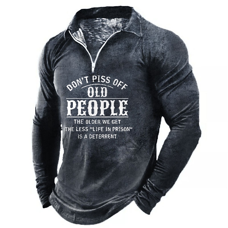 Férfi Vicces Cipzáras pólóingek Golfing Hosszú ujj Pólóingek Galléros ingek Szüret Alkalmi Utcai öltözék Fesztivál viselet Party ruhák 3D nyomtatás Quarter Zip Polo Medence Lóhere Khakizöld 2025 - $23.99 –P1