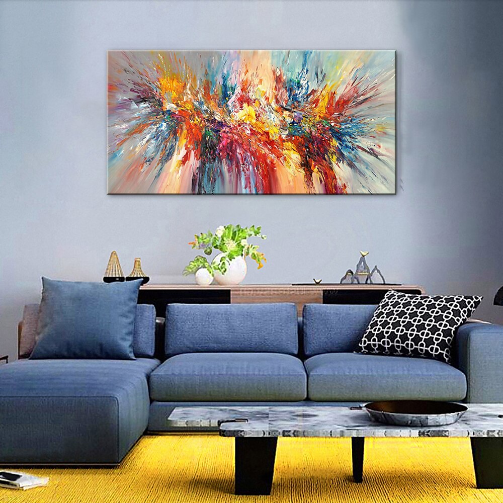 Oil Painting 100% Handmade Hand Painted Wall Art On Canvas Abstract Modern Colorful Landscape Blooming Firework Home Decoration Decor Rolled Canvas No Frame Unstretched 2025 - $60.99 –P2
