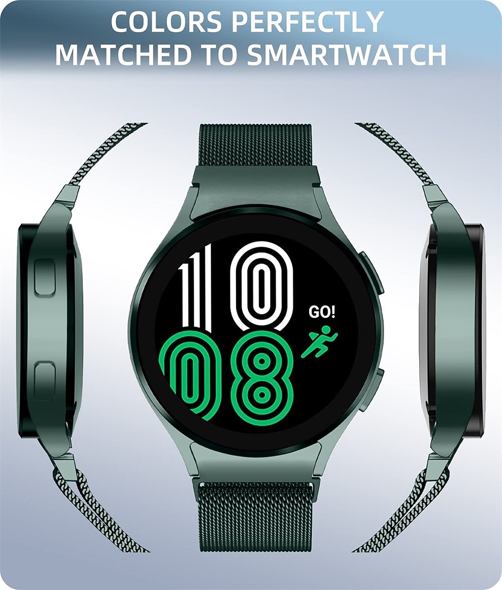 Ремешок для часов для Samsung Watch 7/6/5/4 40/44mm, Galaxy Watch 5 Pro 45mm, Galaxy Watch 4/6 Classic 42/46/43/47mm, Watch 3, Active 2, Gear S2 Нержавеющая сталь Замена Ремень 20mm Миланский ремешок 2026 - $14.99 –P4