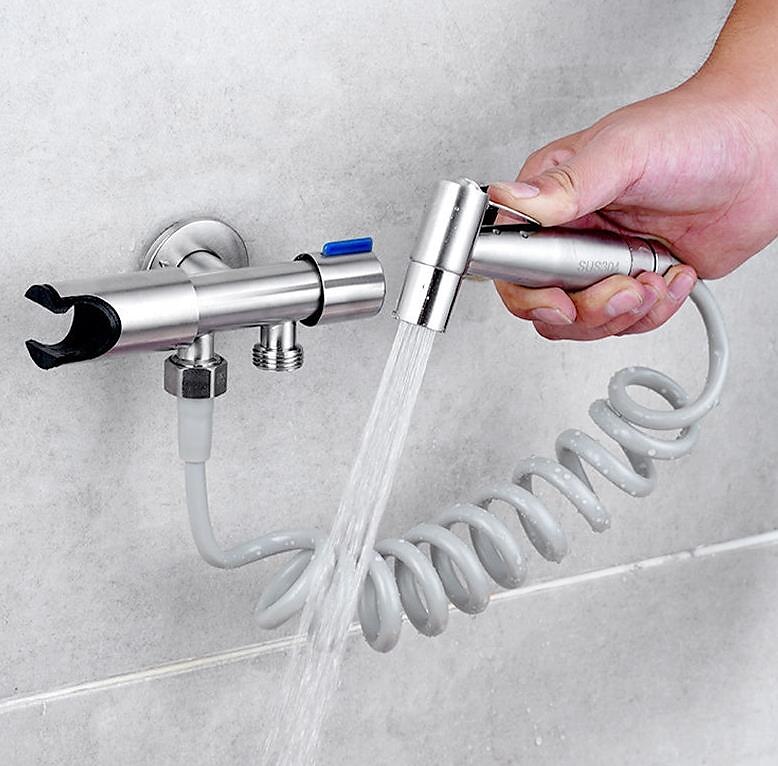 kädessä pidettävä wc-bidet suihkutussarja seinäkiinnitys 304 ruostumaton teräs wc-bidet suihkupää letkulla kylpyhuoneen puhdistussetti 2025 - $40.99 –P7