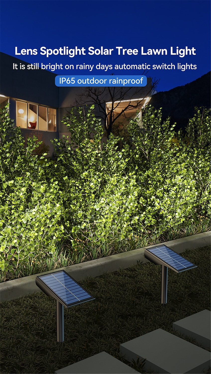 Solar Flood Lights Landscape Spotlights - IP65 Waterproof Outdoor Pathway Garden Light, Warm White & Green Auto On/Off Solar Lights for Driveway, Porch and Walkways 2025 - $15.99 –P1