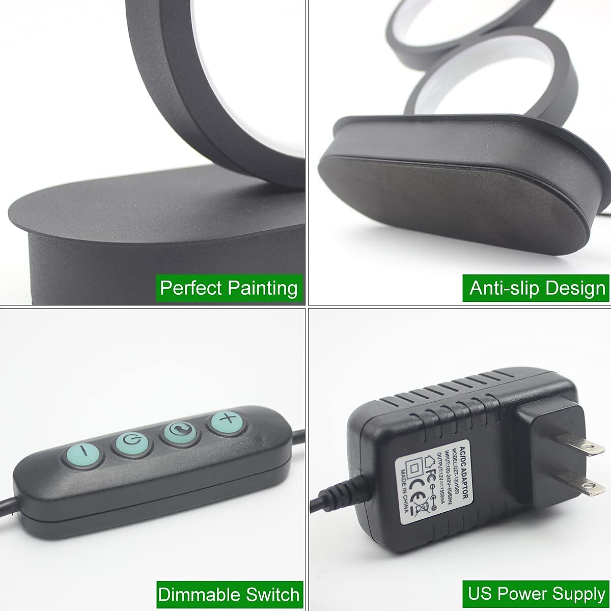 LED Table Lamp Black Modern Dimmable Bedside Table Lamp 18W 3 Color Modes Applicable to Living Room Bedroom Office Bedside Cabinet and Bookcase 2025 - $87.99 –P6