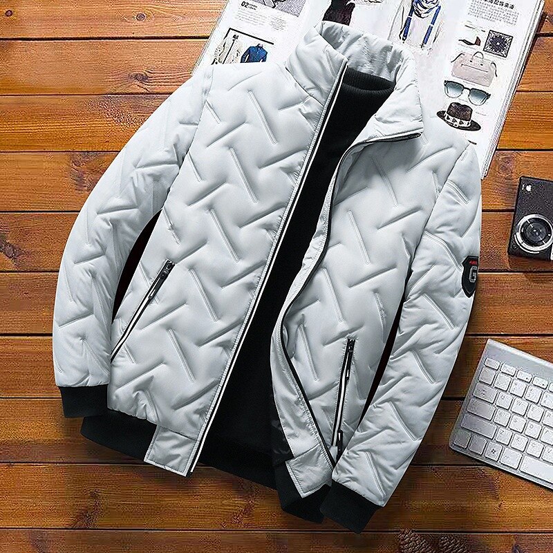 Per uomo Piumino Giacca bomber Giacca trapuntata Zip intera Informale Da tutti i giorni Standard Casual quotidiano Di moda Antivento Tenere al caldo Autunno Inverno Righe e Plaid Nero Verde chiaro del 2025 a $44.99 –P9