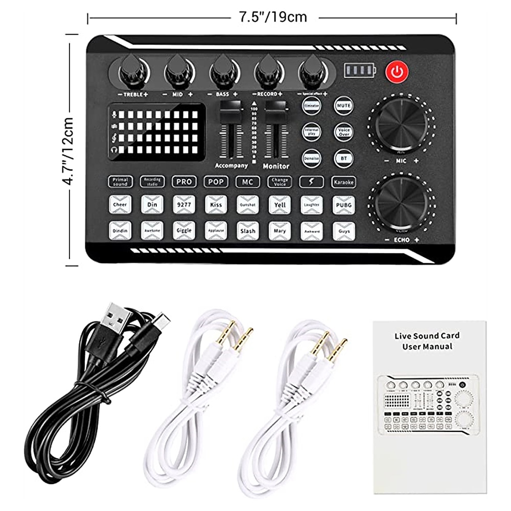 Professional Audio Mixer, Live Sound Card and Audio Interface with DJ Mixer Effects and Voice Changer,Podcast Production Studio Equipment, Prefect for Streaming/Podcasting/Gaming 2025 - $51.99 –P14