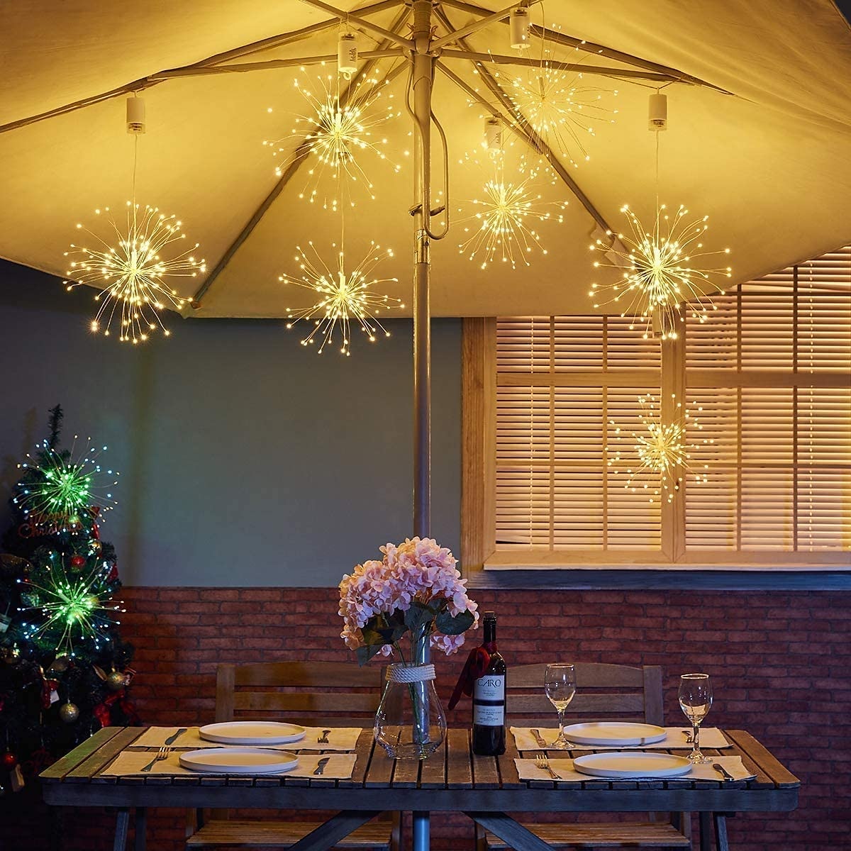 4-pack fyrverkeriljus julbelysning dekorationer starburst led koppartråd lampor 8 lägen batteridrivna fairy lights med fjärrstyrt bröllop jul dekorativa hängande ljus för fest uteplats trädgård 2025 - $35.99 –P1