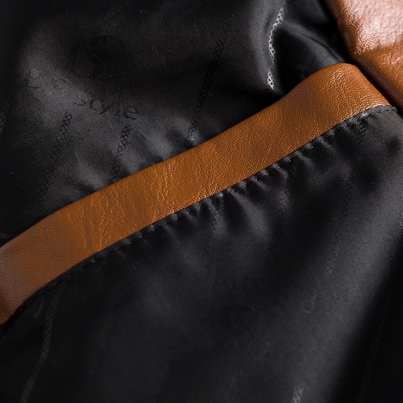 Herr Imitationsläderjacka Kontor & Karriär Dagliga kläder Varm Ficka Button-Down Vår & Höst Enfärgad / vanlig färg Stylish Uppvärmning Nedvikt Imitationsläder Mörkgul Vin Svart Jacka 2025 - $40.99 –P10