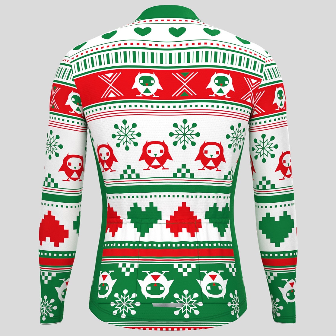 herrcykeltröja långärmad cykeltröja med 3 bakfickor ful jul rolig jul mountainbike mtb landsvägscykel cykling andas snabbtorkande fukttransporterande reflexremsor svart 2025 - $34.99 –P16