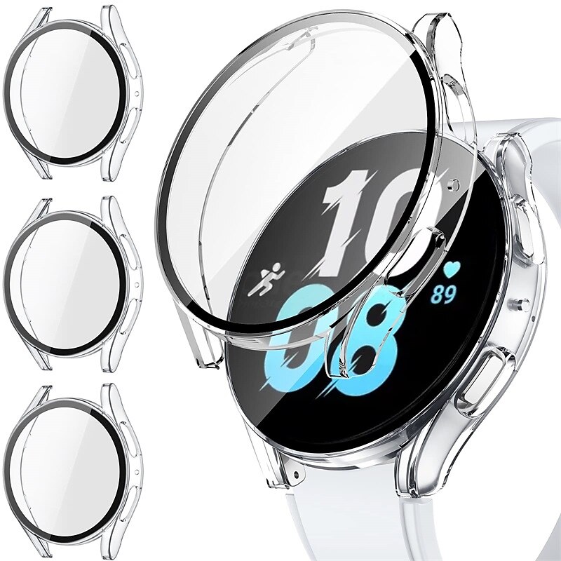 3 عبوات مشاهدة حالة مع حامي الشاشة متوافق مع Samsung Galaxy Watch 5 40mm / Watch 5 44mm / مشاهدة 4 40 مم / مشاهدة 4 44 مم مقاومة للخدش وعر، خشن، قاس غطاء كامل ممتص الصدمات زجاج مقوى / جهاز كمبيوتر صلب 2025 - $13.99 –P2