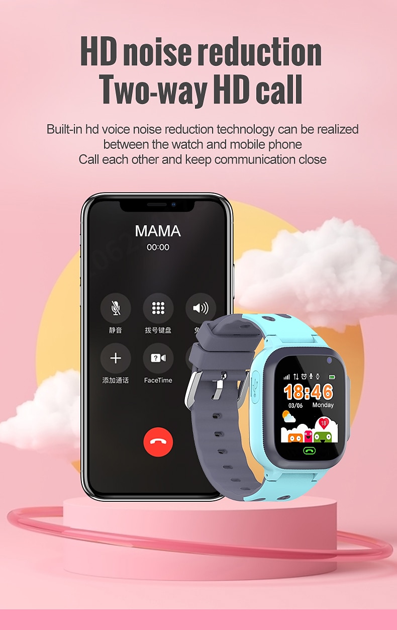 2025年 キッズスマートウォッチ sim カード通話電話スマートウォッチ子供のための sos 写真防水カメラポンド位置トラッカー ios アンドロイド コレクション – $25.99 –P4