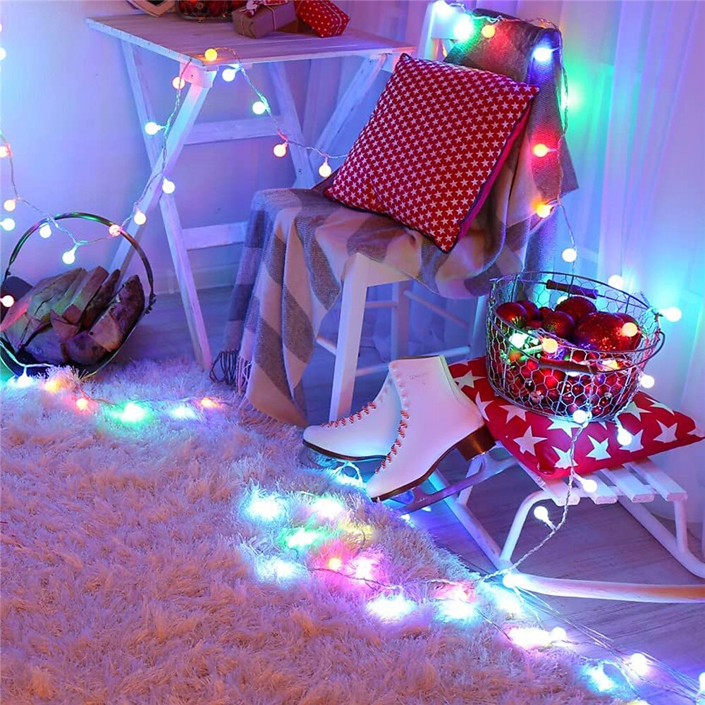 Mini Globe String Lights Christmas Decorative Lights 10M 16 Color Full-color Switching Remote Control Dimming Timing USB Power Supply 1 Set 2025 - $21.99 –P3