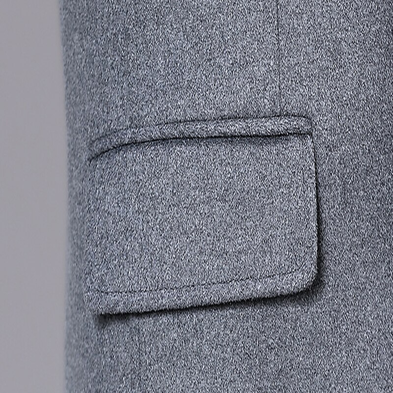 Herr Vinterkappa Rock Trenchcoat Kontor & Karriär Dagliga kläder Vinter Ylle Håller värmen Tvättbar Ytterkläder Kläder Mode Uppvärmning Solid färg Flera fickor Nedvikt Enkelknäppt 2025 - $114.99 –P10