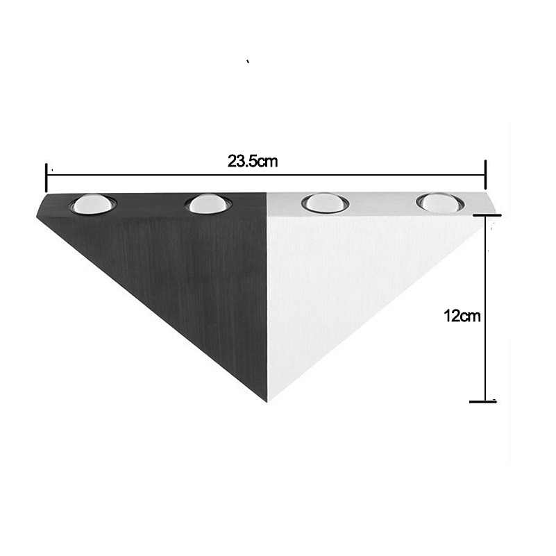 led luzes de parede internas triângulo sala de estar quarto luz de parede de alumínio ip44 85-265v de 2026 por $76.99 –P1