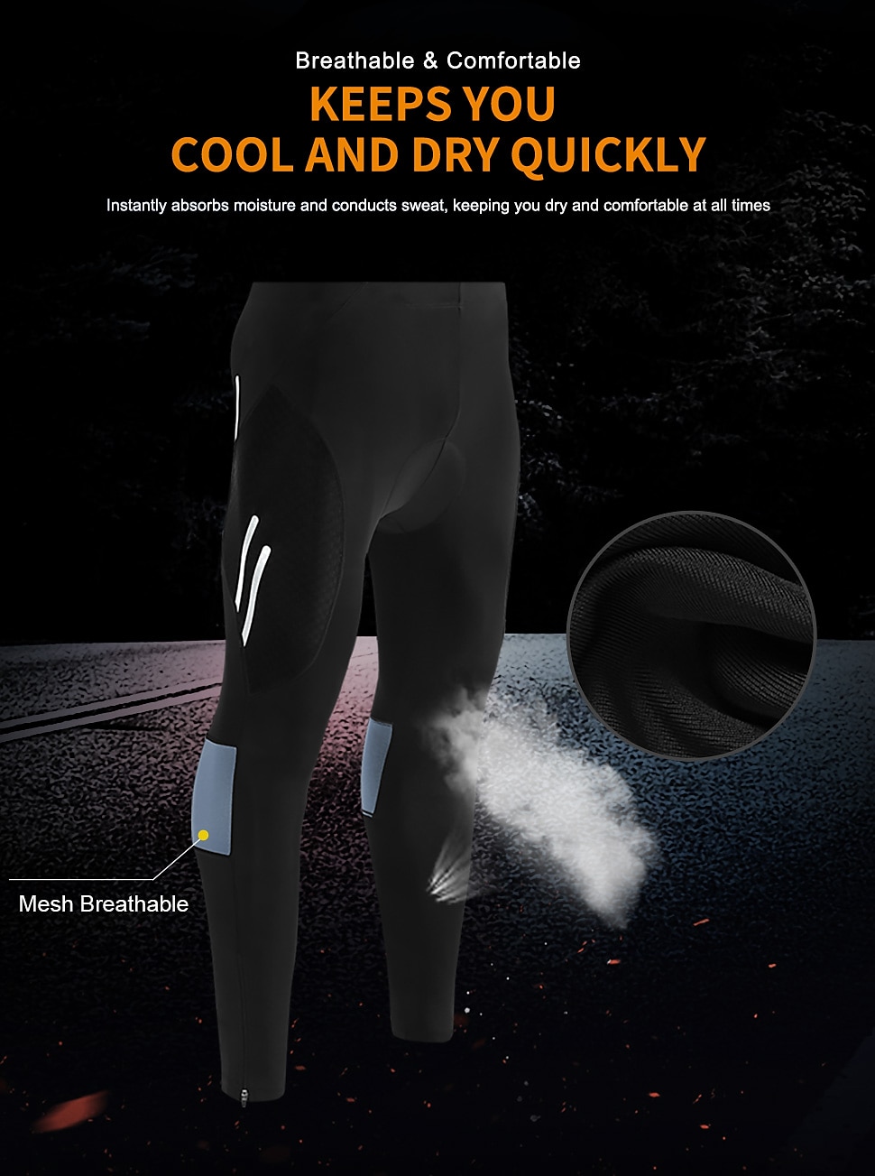 TRYSIL Men's Cycling Tights Bike Pants / Trousers Padded Shorts / Chamois Mountain Bike MTB Road Bike Cycling Sports Moisture Permeability Stretch Lightweight Back Pocket Navy Black Spandex Clothing 2026 - $34.99 –P4