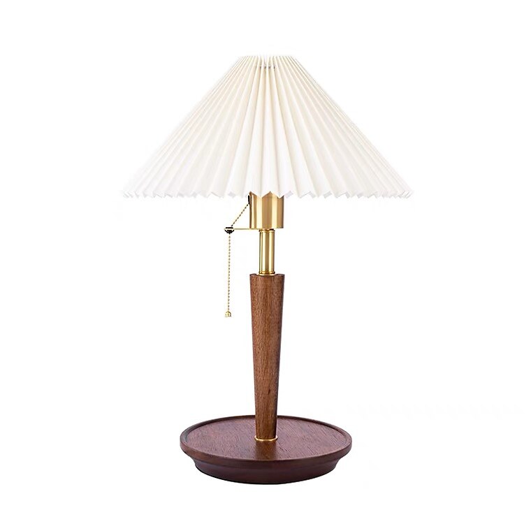 Table Lamp with Cloth Shade and Brass Lamp Head Living Room Bedroom, Pull Switch Table Lamp, Pull Switch Table Lamp, 5W Wood Bedside Nightstand Lamp 110-240V 2025 - $237.29 –P2