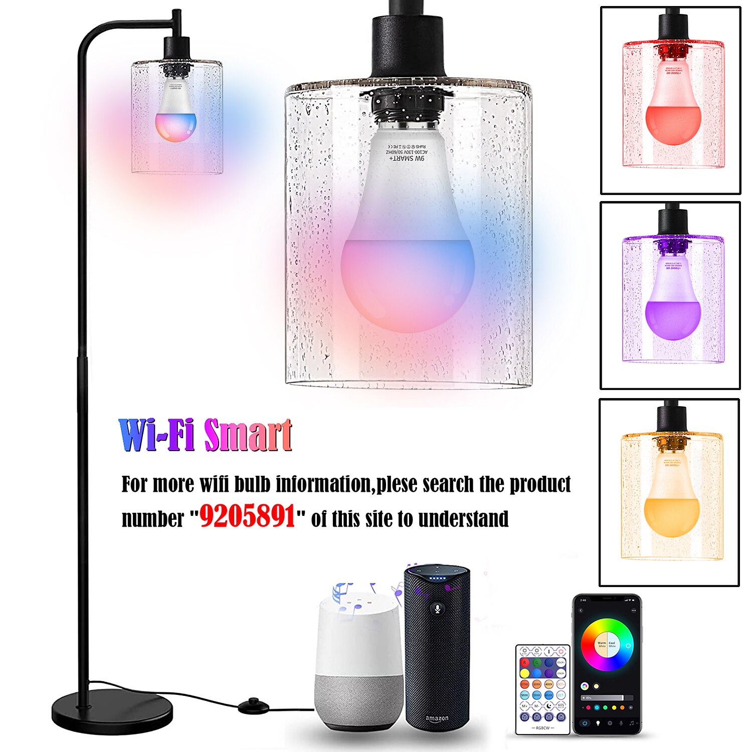 LED Floor Lamp with Suspended Bubble Glass Shade and Unique LED Bulbs Suitable for Bedroom and Living Room Modern Vertical Industrial Lamp High Pole Lamp Suitable for Office 2025 - $175.99 –P4