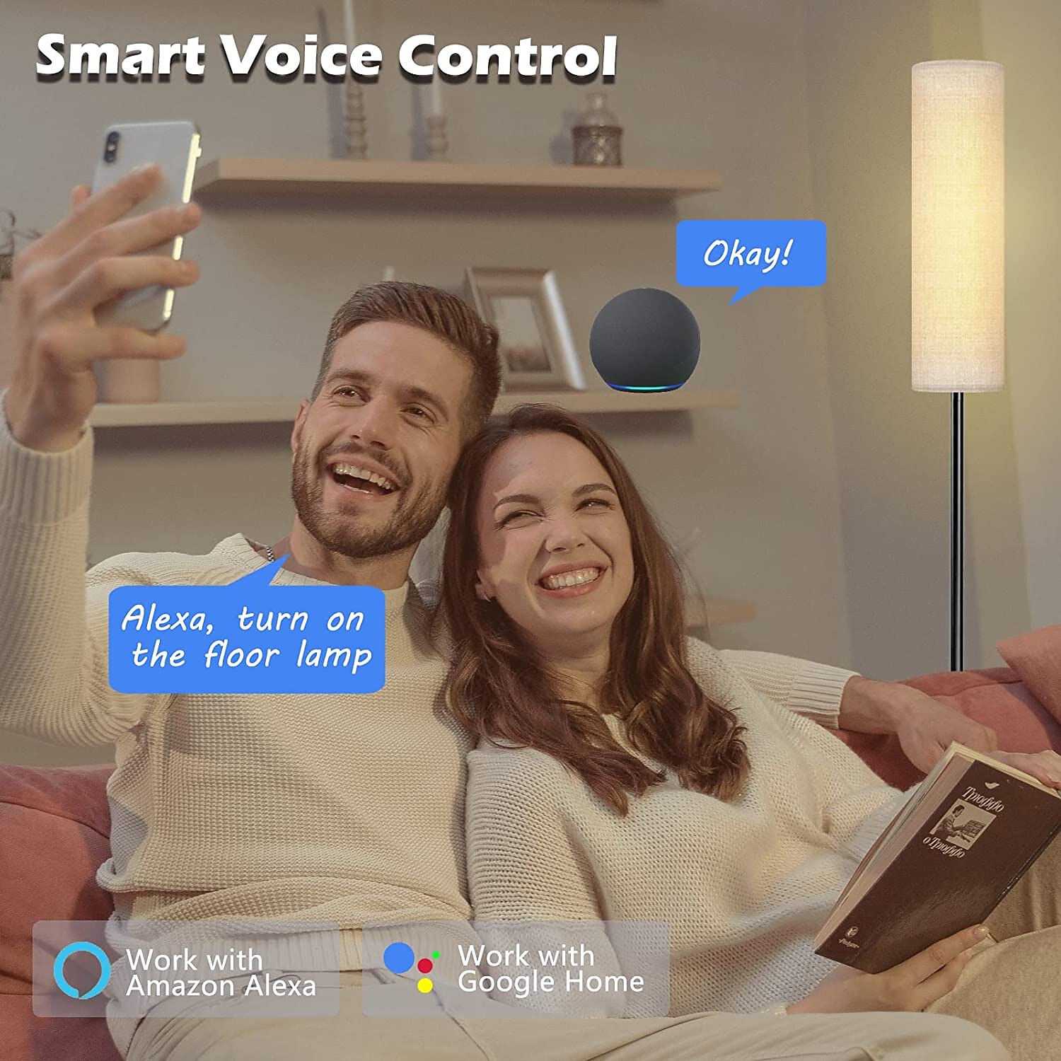 LED Floor Lamp for Living Room Bedroom Smart Standing Lamp with Alexa Google Assistant App Remote Control Tall Modern Floor Lamp with Linen Lamp Shade 16 Million Colors Bulb Included 2025 - $200.99 –P5