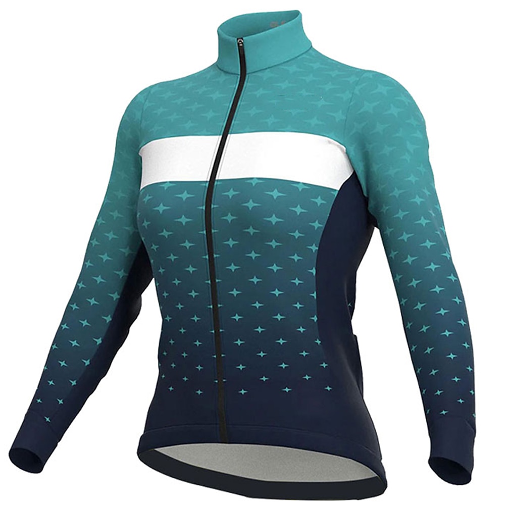 Women's Cycling Jersey Polka Dot Long Sleeve Bike Jersey Top with