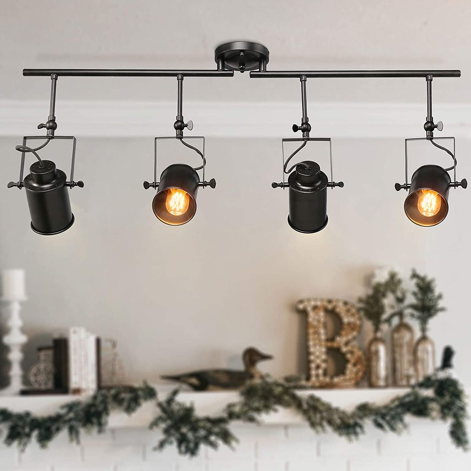 LED Ceiling Spotlight Retro Vintage Ceiling lights E27 Downlight, 2-lights Round Design Black Iron Lampshade, Rotatable Adjustable Industrial Wind Spotlights 2025 - $84.99 –P8