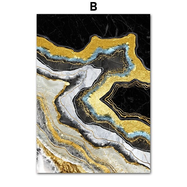 1 Panel abstrakte Drucke/Poster Luxus rosa blau gold Wandkunst modernes Bild Wohnkultur Wandbehang Geschenk gerollte Leinwand ungerahmt, ungedehnt 2025 - $18.99 –P5