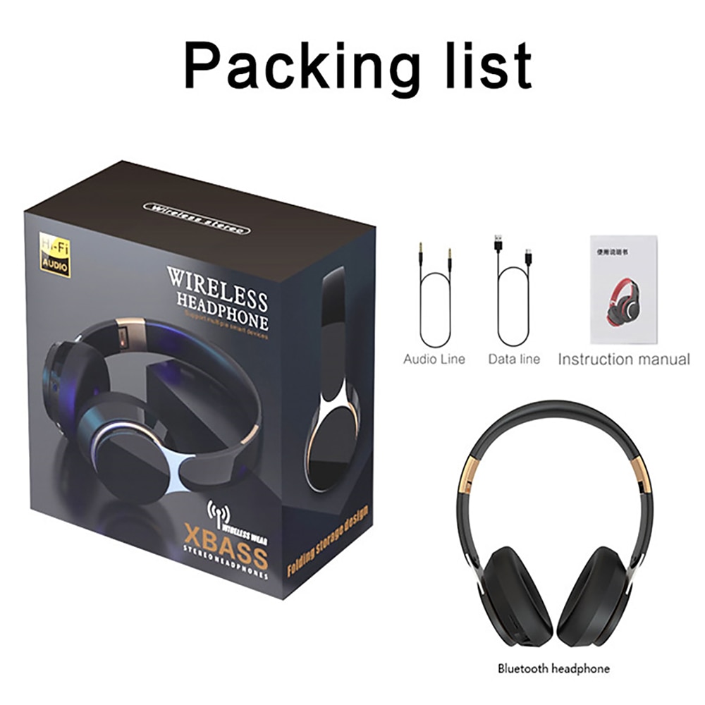 Wireless Headphones Noise Reduction Bluetooth 5.0 Headset Foldable Earphones HiFi 9D Bass Stereo Earphone Sport Headset With Microphone 2025 - $27.99 –P10
