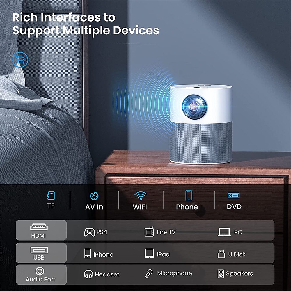Salange мини-проектор full hd 1080p p40 led projetor 4k видео bluetooth beamer 5000 люмен android проекторы умный домашний кинотеатр 2025 - $232.79 –P4