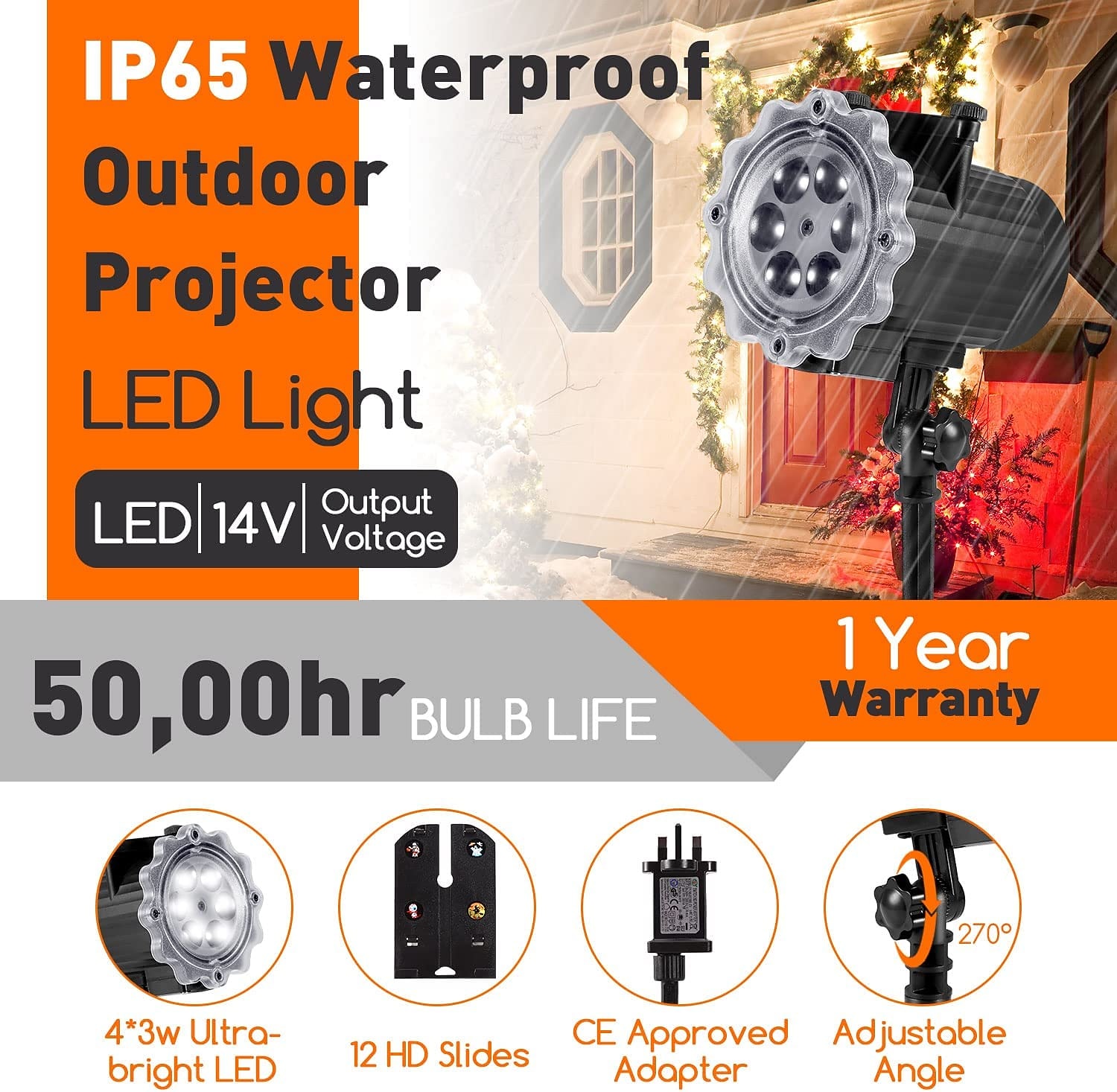 Christmas Projector Waterproof Remote Control 16 Patterns High-definition Projection Effects Indoor and Outdoor Festival Garden Decorative Lights Low Voltage Safety 2025 - $32.99 –P1