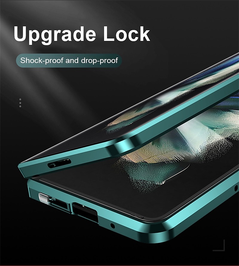Phone Case For Samsung Galaxy Z Fold 5 Z Fold 4 Z Fold 3 Magnetic Adsorption Flip Mirror Transparent Transparent Tempered Glass Metal 2025 - $39.99 –P1