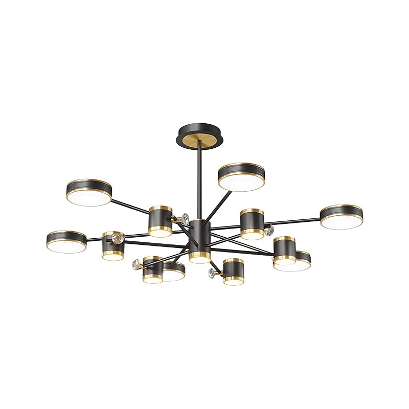 lampada a sospensione a led dimmerabile, lampadario sputnik moderno cerchio a 12 luci paralume in acrilico lampada da soffitto in metallo vintage con finitura cromata per isola cucina sala da pranzo del 2025 a $699.99 –P2