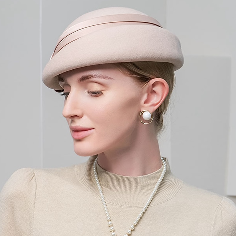 Hüte 100% Wolle Bowler / Cloche Hut Fischerhut Formal Casual Tee-Party Kentucky Derby Damentag Elegant Mit Schleife Kopfschmuck Kopfbedeckung 2025 - $43.99 –P8