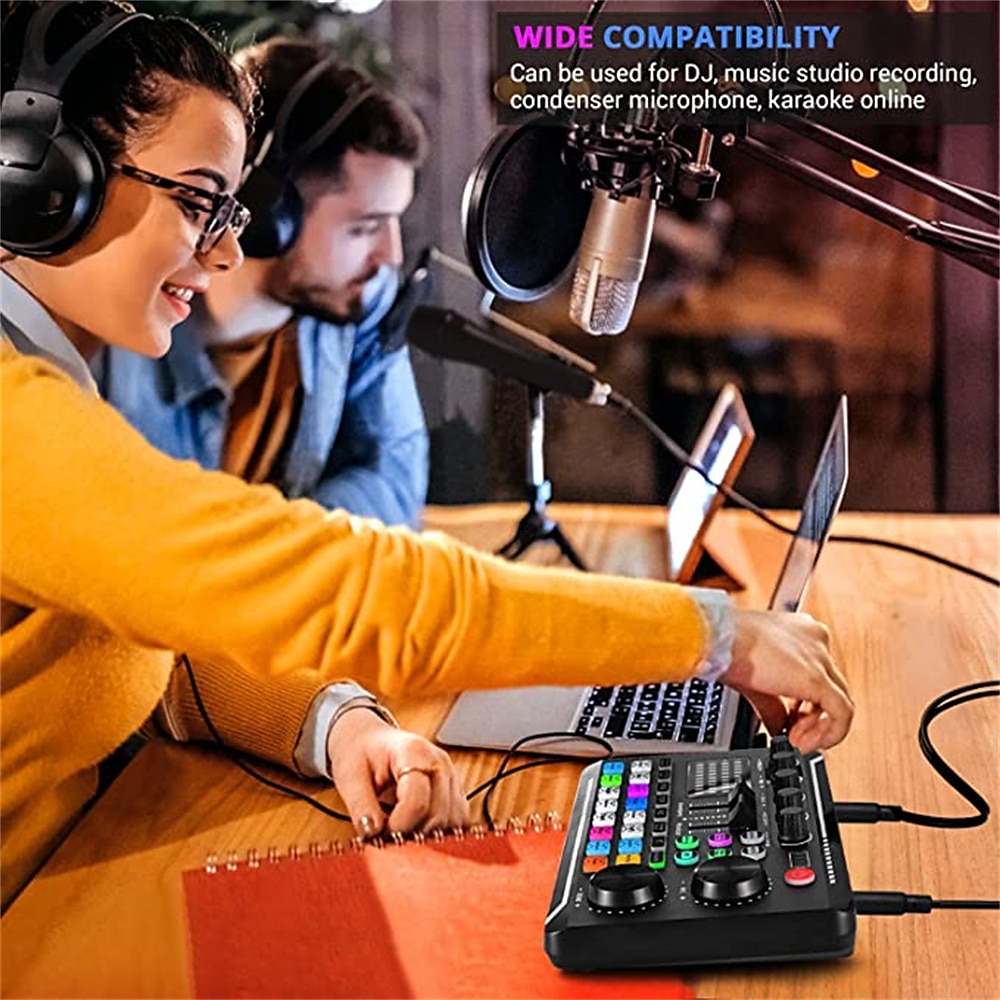 Professional Audio Mixer, Live Sound Card and Audio Interface with DJ Mixer Effects and Voice Changer,Podcast Production Studio Equipment, Prefect for Streaming/Podcasting/Gaming 2025 - $51.99 –P12