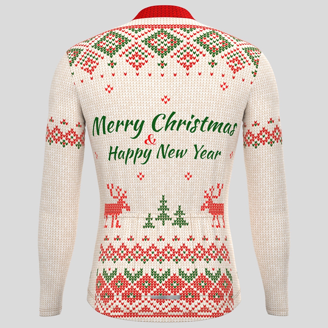 herrcykeltröja långärmad cykeltröja med 3 bakfickor ful jul rolig jul mountainbike mtb landsvägscykel cykling andas snabbtorkande fukttransporterande reflexremsor svart 2025 - $34.99 –P7