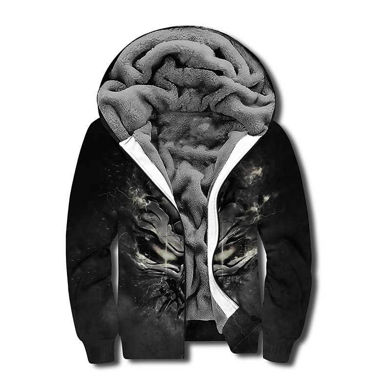 Per uomo Teschi Stampe astratte Felpa con cappuccio Felpe Felpa Felpa con cappuccio Manica lunga Felpa con cappuccio Con cappuccio Originale Stampa 3D Giornaliero Sport Nero Rosso Cerniera Stampa del 2025 a $65.99 –P5