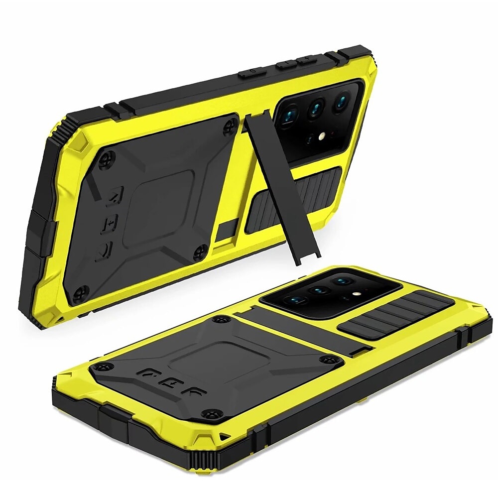 Phone Case For Samsung Galaxy S23 S22 S21 S20 Plus Ultra Note 20 Ultra A32 Full Body Case with Stand Holder Dustproof Military Grade Protection Solid Colored Armor Tempered Glass Metal Aluminium 2025 - $36.99 –P7